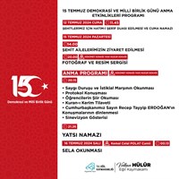 15 TEMMUZ DEMOKRASİ VE  MİLLİ BİRLİK GÜNÜ ANMA PROGRAMI Eğil Kaymakamlığımızca Düzenlenen Programa Tüm Halkımız Davetlidir.